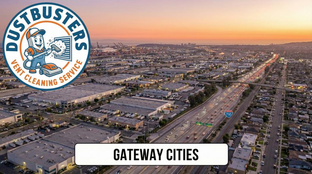 Dryer vent duct being cleaned to remove lint and restore airflow