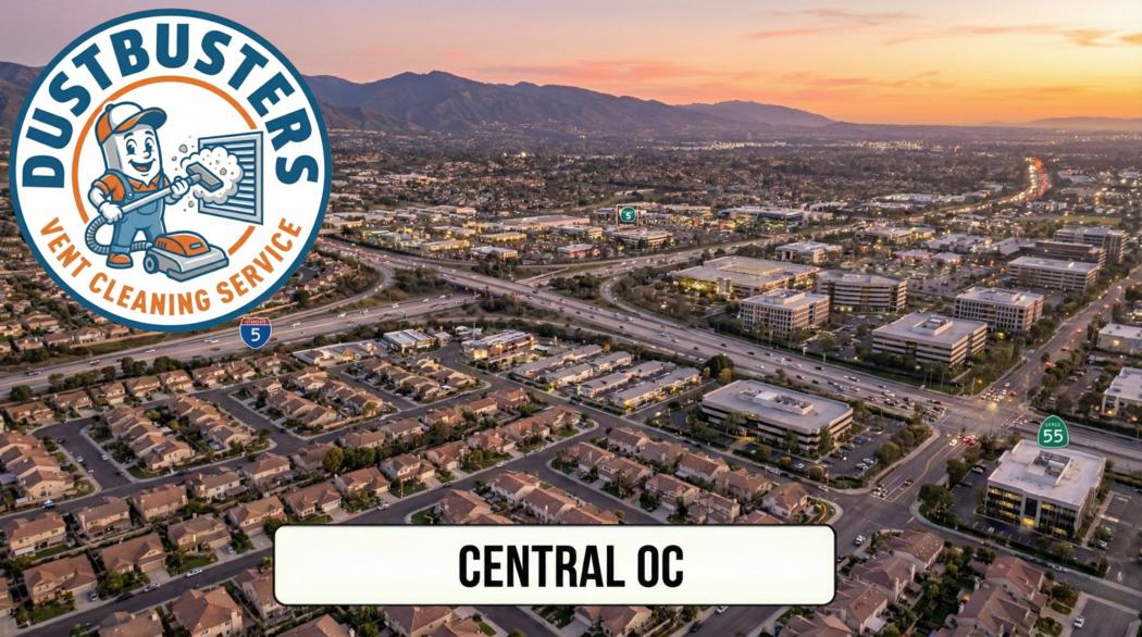 Dryer vent duct being cleaned to remove lint and restore airflow