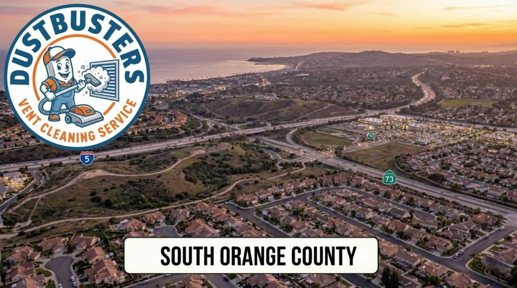 Dryer vent duct being cleaned to remove lint and restore airflow