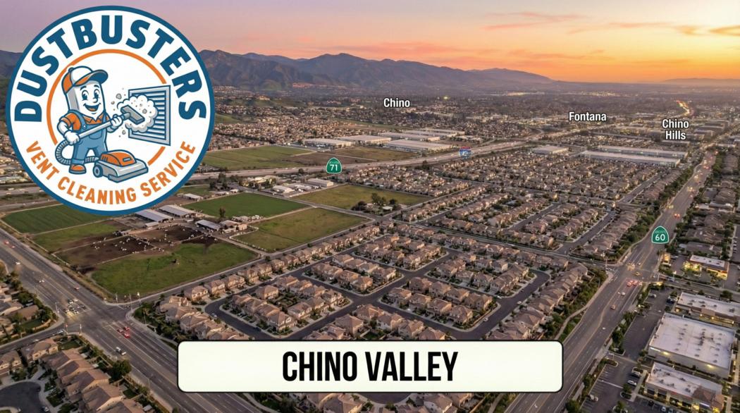 Dryer vent duct being cleaned to remove lint and restore airflow